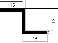 Aluminium Z-Profil 15x15x15x2 mm