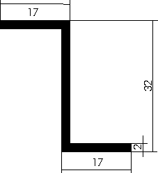 Aluminium Z-Profil 17x32x17x2 mm