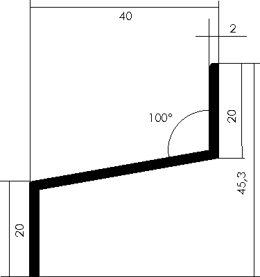 Aluminium Z-Profil 20x40x20x2 mm, 10° Gefälle