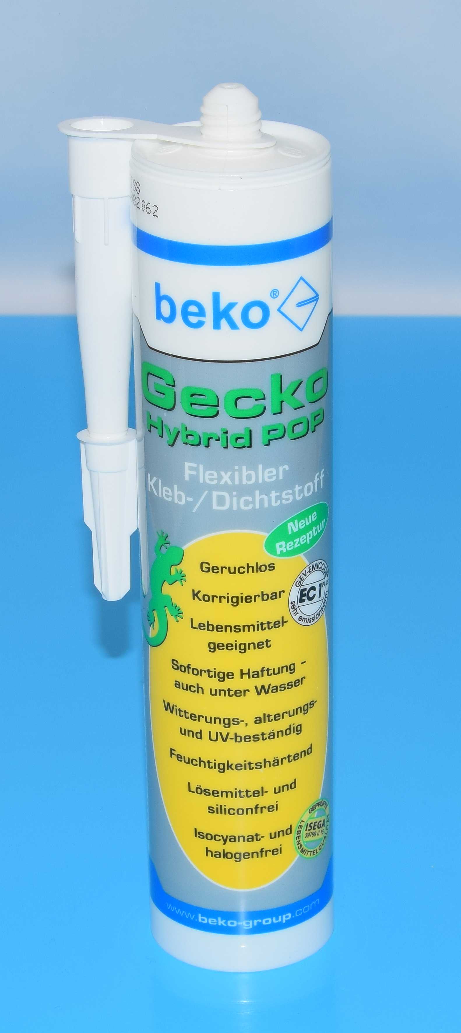beko Gecko Hybrid Pop Kleber  -  weiß