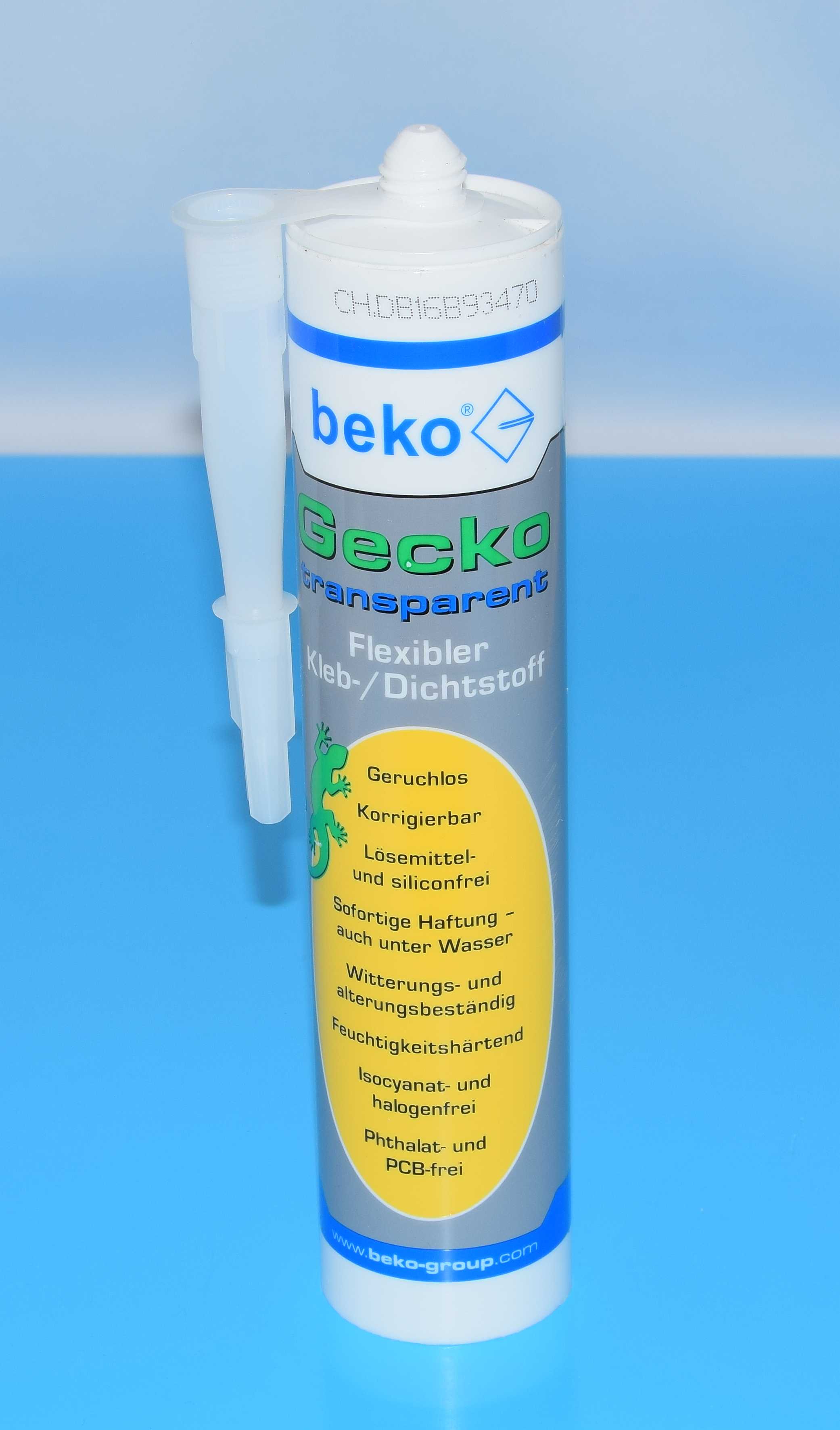 beko Gecko Kleber, transparent  -  glasklar
